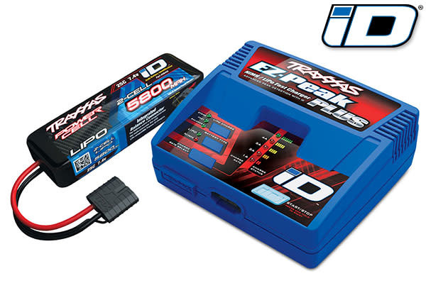 Traxxas 2992 - 2s LiPo Completer w/ EZ-Peak Charger (includes #2970 iD® charger (1), #2843X 5800mAh 7.4V 2-cell 25C LiPo iD® battery (1))