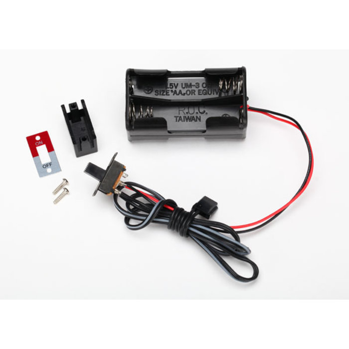 Traxxas 3170X - Battery holder, 4-cell/ on-off switch