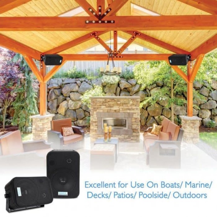 PDWR50B - Pyle - Home Dual Waterproof Outdoor -Speaker System - 6.5 Inch Pair of Weatherproof Wall / Ceiling Mounted -Speakers Heavy Duty Universal Mount - Use in the Pool, Patio, Indoor - Pyle PDWR50B (Black)