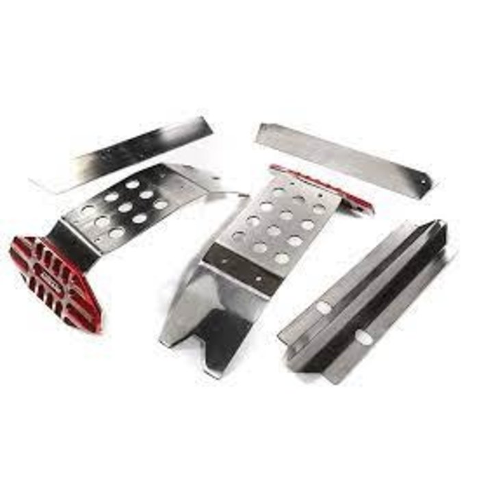 INTEGY C27189RED - Stainless Steel (Req. Polishing) Skid Plate Set for Traxxas X-Maxx 4X4
