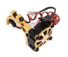 INTEGY C30116GOLD - Alloy Motor Mount + Cooling Fan for TRX-4 & SCX10 (Motor: 36mm O.D.)