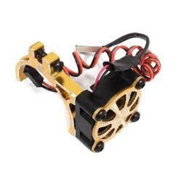 INTEGY C30116GOLD - Alloy Motor Mount + Cooling Fan for TRX-4 & SCX10 (Motor: 36mm O.D.)