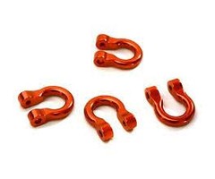 INTEGY C28077RED - Realistic 1/10 Bow Shackle (4) for Traxxas TRX-4 Scale & Trail Crawler