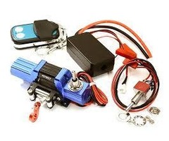 INTEGY C25622BLUE - Billet Machined T8 Realistic Mega Winch w/ Remote for Scale Crawler 1/10 Size