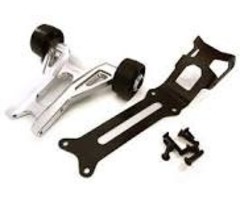 INTEGY C27985SILVER - Billet Machined Wheelie Bar Kit for Traxxas X-Maxx 4X4