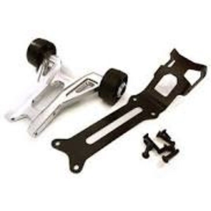 INTEGY C27985SILVER - Billet Machined Wheelie Bar Kit for Traxxas X-Maxx 4X4