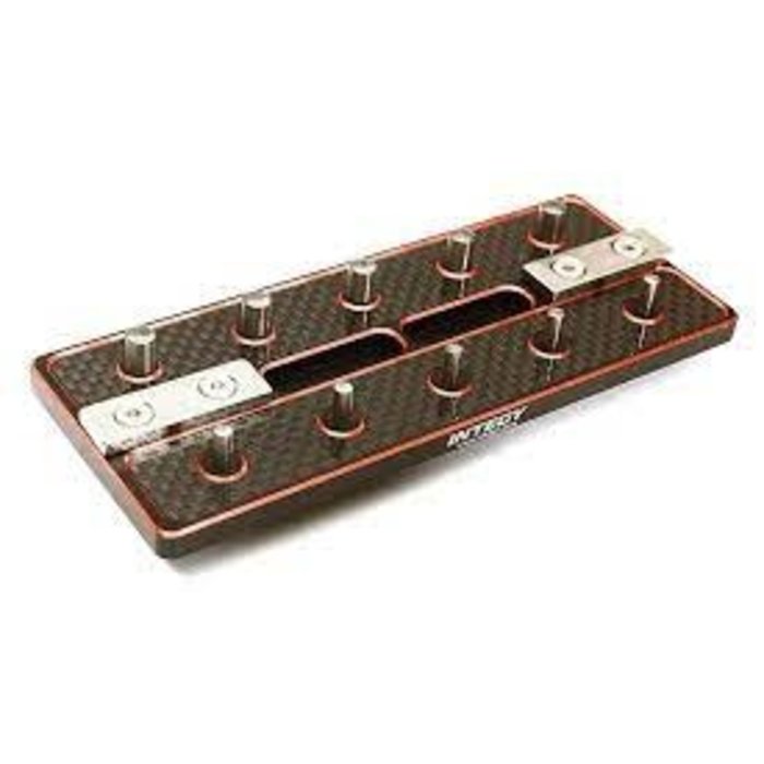 INTEGY C28794RED - 20 Positions Pinion Gear Carrying Storage Rack for 1/8 & 5mm Shaft