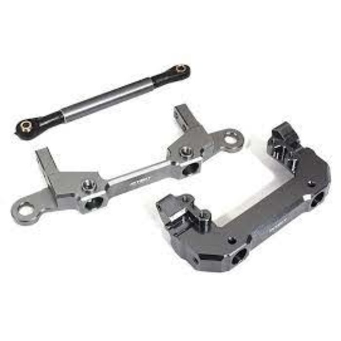 INTEGY C30058GUN - Machined F&R Bumper Mounts w/ Steering Servo Mount & Linkage for Axial SCX10 III