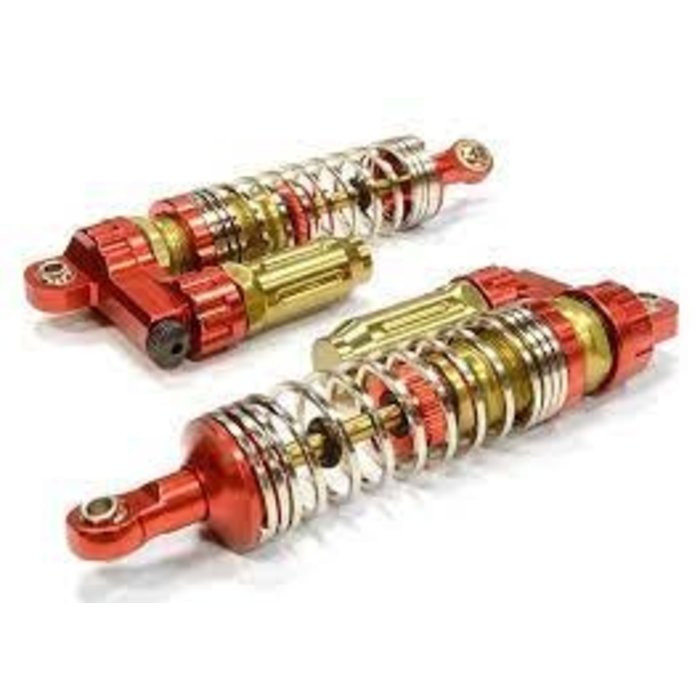 INTEGY C25983RED - V2 Progressive Spring Piggyback Shocks for SCX-10, SCX10 II & SCX10 III (L=90mm)