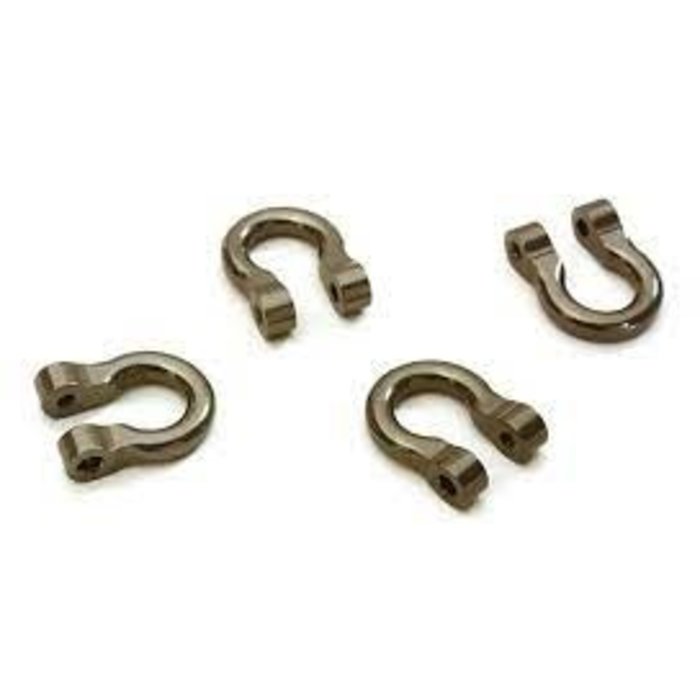 INTEGY C28077GUN - Realistic 1/10 Bow Shackle (4) for Traxxas TRX-4 Scale & Trail Crawler