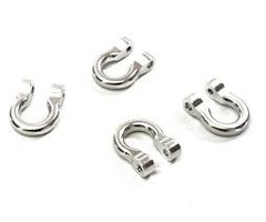 INTEGY C28077SILVER - Realistic 1/10 Bow Shackle (4) for Traxxas TRX-4 Scale & Trail Crawler