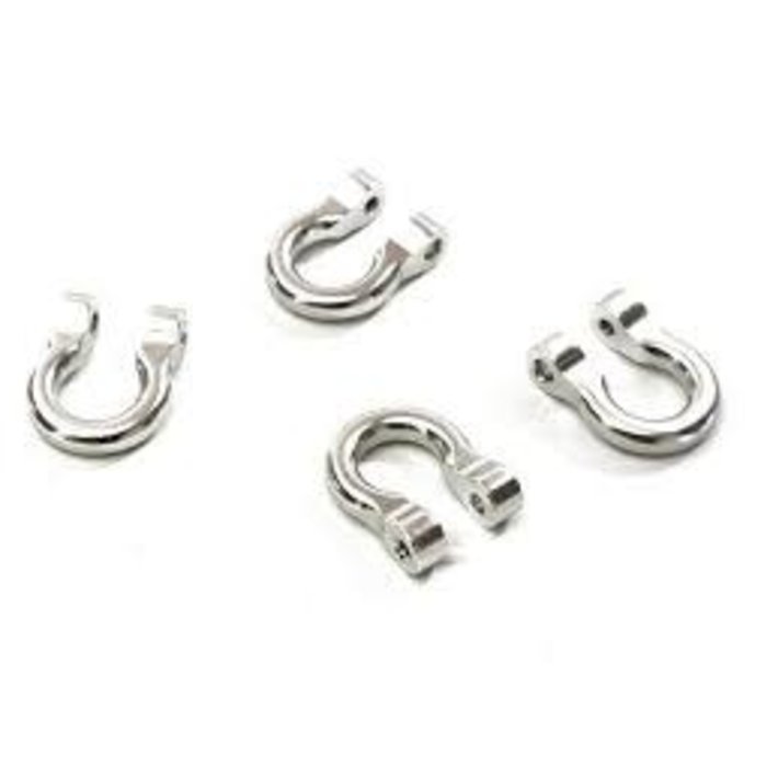 INTEGY C28077SILVER - Realistic 1/10 Bow Shackle (4) for Traxxas TRX-4 Scale & Trail Crawler
