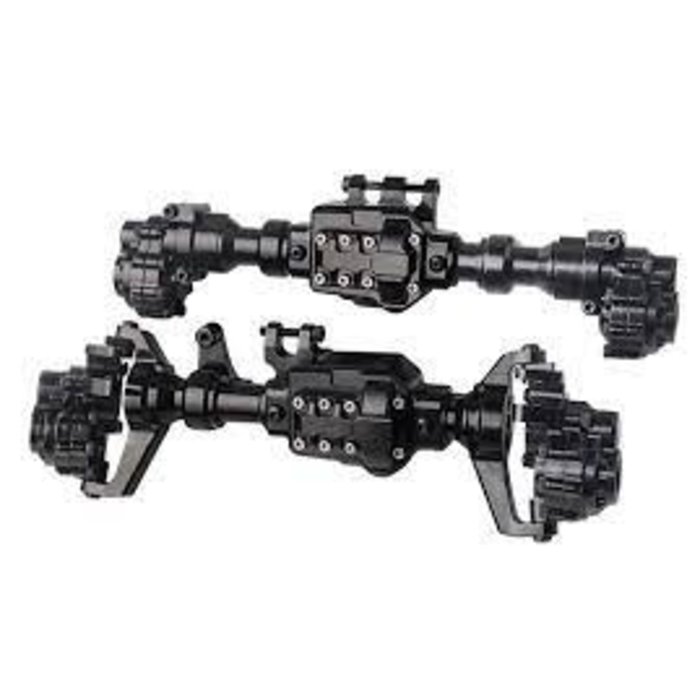 INTEGY C30088BLACK - Alloy Front & Rear Portal, Axle Housings & Uprights for Traxxas TRX-4 Crawler