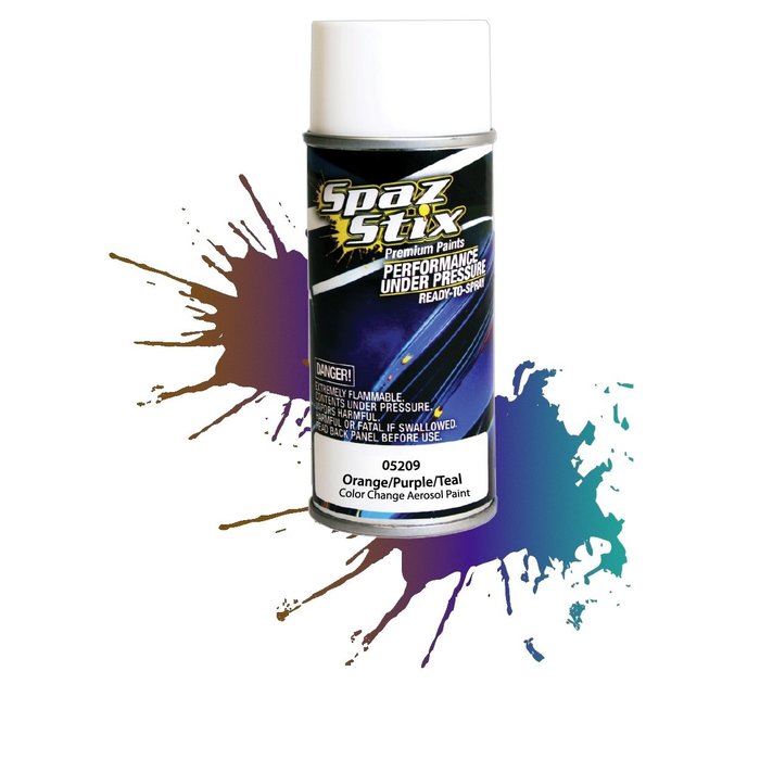 Spaz Stix SZX05209 - Color Change Aerosol Paint, Orange/Purple/Teal, 3.5oz Can