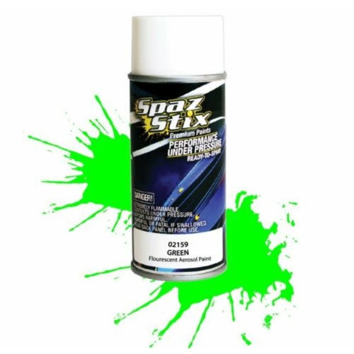 Spaz Stix SZX02159 - Green Fluorescent Aerosol Paint, 3.5oz Can