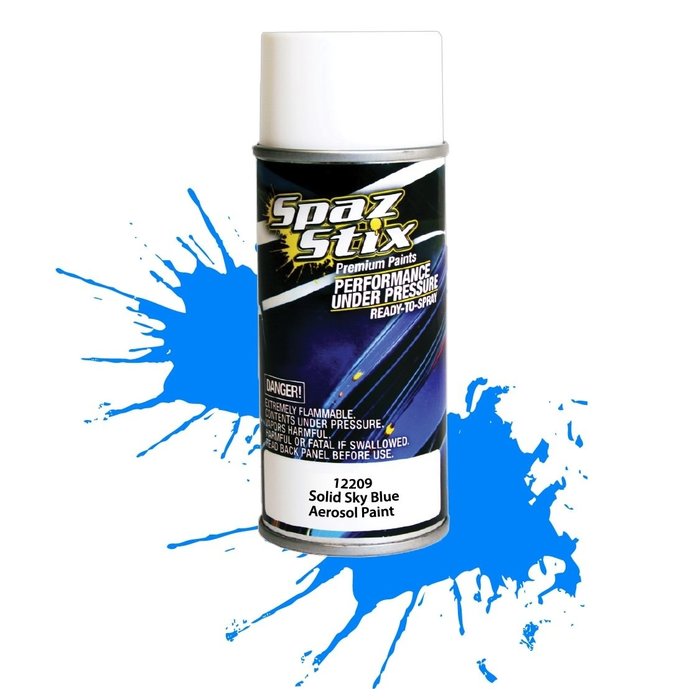 Spaz Stix SZX12209 - Solid Sky Blue Aerosol Paint, 3.5oz Can