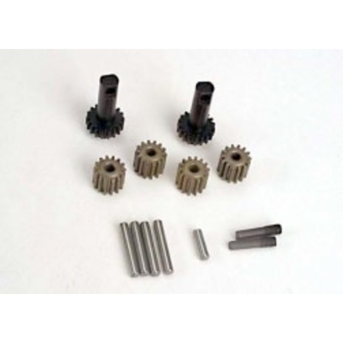 Traxxas 2382 - Planet gears (4)/ planet shafts (4)/ sun gears (2)/sun gear alignment shaft (1) all hardened steel