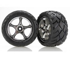 Traxxas 2478R - Tires & Wheels, Assembled (Tracer 2.2' chrome wheels, Anaconda® 2.2' tires with foam inserts) (2) (Bandit® rear)
