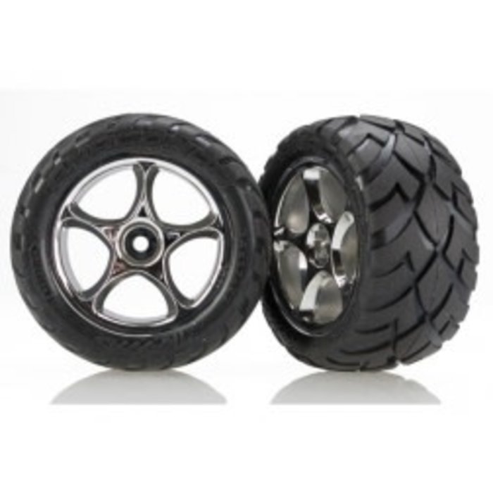Traxxas 2478R - Tires & Wheels, Assembled (Tracer 2.2' chrome wheels, Anaconda® 2.2' tires with foam inserts) (2) (Bandit® rear)