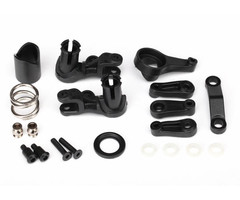Traxxas 6845X - Steering bellcranks/ servo saver/ servo saver spring/ servo spring retainer/servo horn, steering
