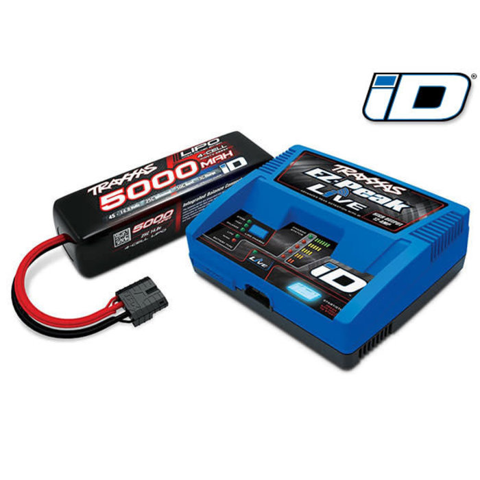 Traxxas 2996X - 4s LiPo Completer w/ EZ-Peak Live Charger (includes #2971 iD charger (1), #2889X 5000mAh 14.8V 4-cell 25C LiPo battery (1))