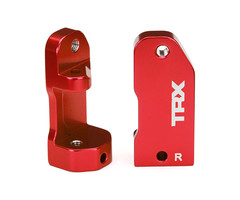 Traxxas 3632X - Caster blocks, 30-degree, red-anodized 6061-T6 aluminum (left & right)/ suspension screw pin (2)