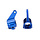 3636A - Steering blocks, Rustler®/Stampede®/Bandit® (2), 6061-T6 aluminum (blue-anodized)/ 5x11mm ball bearings (4)