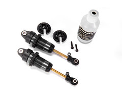 Traxxas 7461X - Shocks, GTR long hard-anodized, PTFE-coated bodies with TiN shafts (assembled) (2) (without springs)