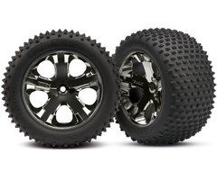 Traxxas 3770A - Tires & wheels, assembled, glued (2.8') (All-Star black chrome wheels, Alias® tires, foam inserts) (rear) (2) (TSM rated)