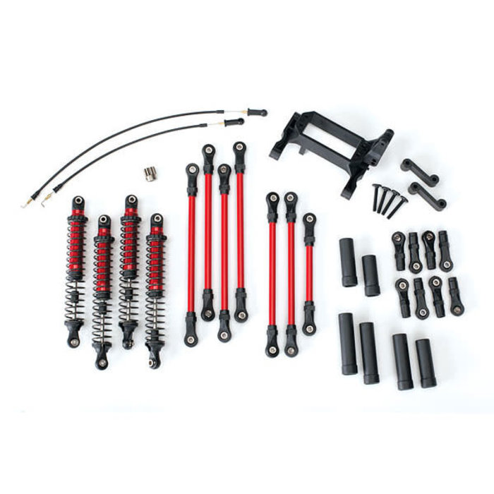 Traxxas 8140R - Long Arm Lift Kit, TRX-4®, complete (includes red powder coated links, red-anodized shocks)