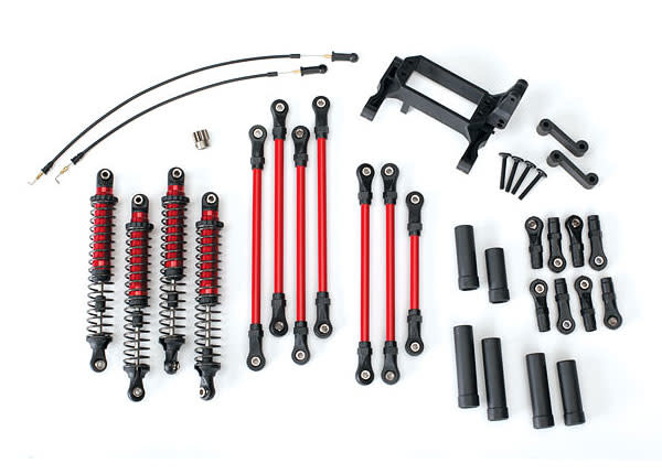 Traxxas 8140R - Long Arm Lift Kit, TRX-4®, complete, Red (includes red powder coated links, red-anodized shocks)