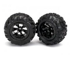 Traxxas 7277 - Tires and wheels, assembled, glued (Geode black, beadlock style wheels, Canyon AT tires, foam inserts) (1 left, 1 right)