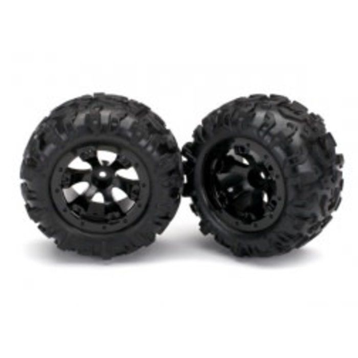 Traxxas 7277 - Tires and wheels, assembled, glued (Geode black, beadlock style wheels, Canyon AT tires, foam inserts) (1 left, 1 right)