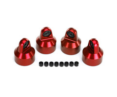 Traxxas 7764R - Shock caps, aluminum (red-anodized), GTX shocks (4)/ spacers (8)