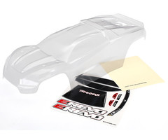 Traxxas 8611 - Body, E-Revo (clear, requires painting)/window, grille, lights decal sheet