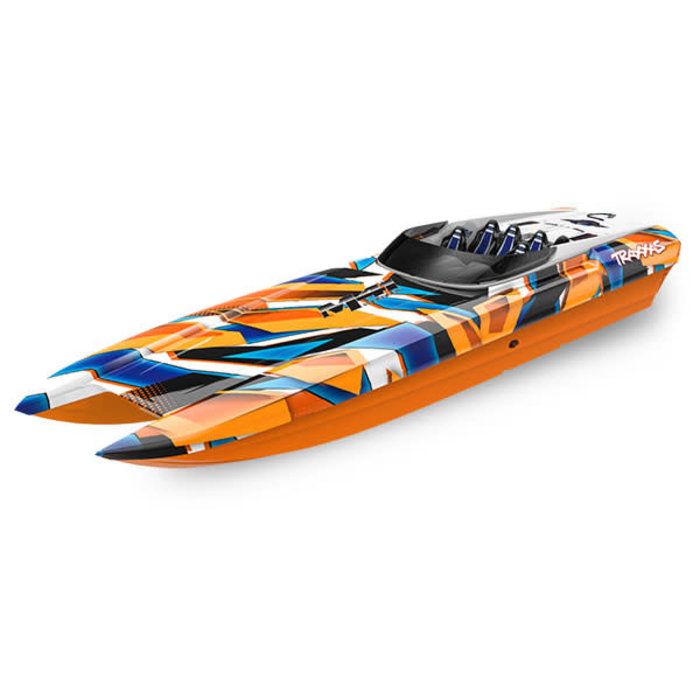 Traxxas 57046-4 - DCB M41 Widebody: Brushless 40' Race Boat. Fully assembled, Ready-to-Race®, TQi™ Traxxas Link™ Enabled 2.4GHz Radio System, Castle Creations 540XL Brushless Motor, VXL-6s Marine ESC, Traxxas Stability Management (TSM)®, and factory-applied