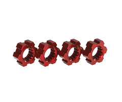 Traxxas 7756R - Wheel hubs, hex, aluminum (red-anodized) (4)
