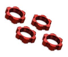 Traxxas 7758R - Wheel nuts, splined, 17mm, serrated (red-anodized) (4)