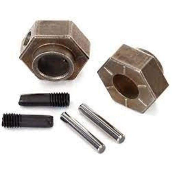 Traxxas 8269 - Wheel hubs, 12mm hex (2)/ stub axle pins (2) (steel)