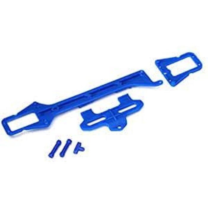 Traxxas 7623 - Upper Chassis (Long)/ Battery Hold Down, Blue