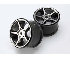 Traxxas 5372X - Wheels, Gemini 3.8" (black chrome) (2) (use with 17mm splined wheel hubs & nuts, part #5353X)