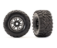 Traxxas 8972 - Tires & wheels, assembled, glued (black wheels, Maxx® All-Terrain tires, foam inserts) (2) (17mm splined) (TSM® rated)