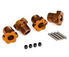 Traxxas 8654A - Wheel hubs, splined, 17mm (orange-anodized) (4)/ 4x5mm GS (4)/ 3x14mm pin (4)