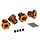 8654A - Wheel hubs, splined, 17mm (orange-anodized) (4)/ 4x5mm GS (4)/ 3x14mm pin (4)