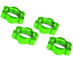 Traxxas 7758G - Wheel nuts, splined, 17mm, serrated (green-anodized) (4)