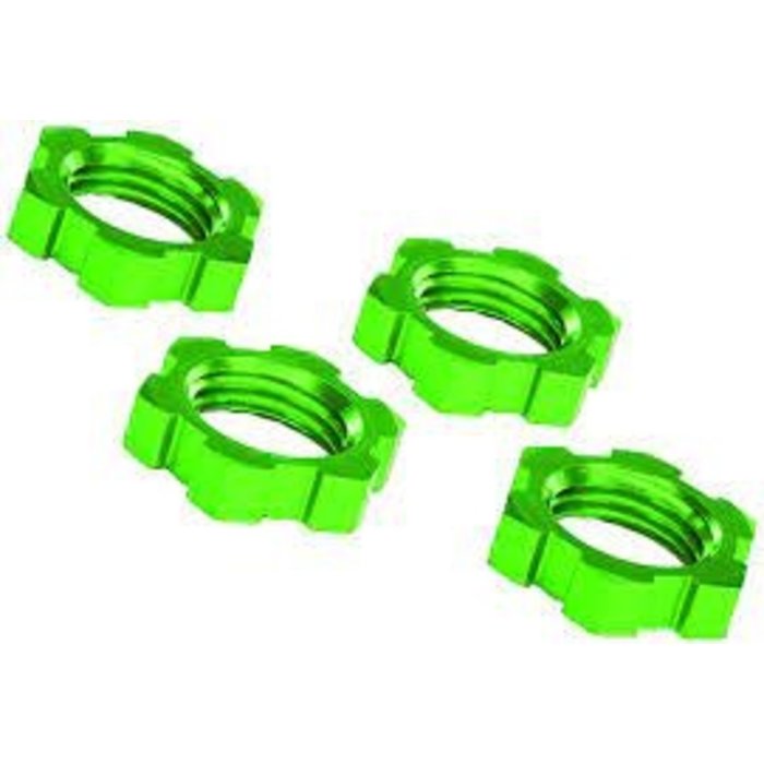 Traxxas 7758G - Wheel nuts, splined, 17mm, serrated (green-anodized) (4)