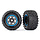 8972A - Tires & wheels, assembled, glued (black, blue beadlock style wheels, Maxx® MT tires, foam inserts) (2) (17mm splined) (TSM® rated)