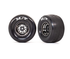 Traxxas 9475X - Tires & wheels, assembled, glued (Weld black chrome wheels, tires, foam inserts) (rear) (2)