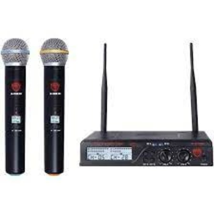 NDYU2100LTOAB - UHF DUAL 100-CHANNEL WIRELESS LAVALIER HANDHELD MICROPHONE SYSTEM