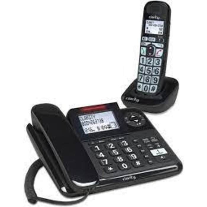 CLAR53727 - Clarity 53727-000 Amplified Expandable Corded & Cordless Phone System with Digital Answering System